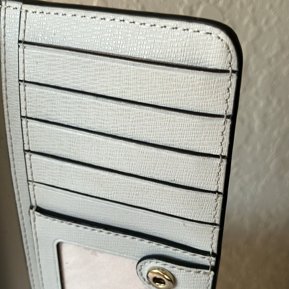 Kate Spade: Black with silver inside wallet- 12 card slot with ID area- coin zip - Picture 6 of 16